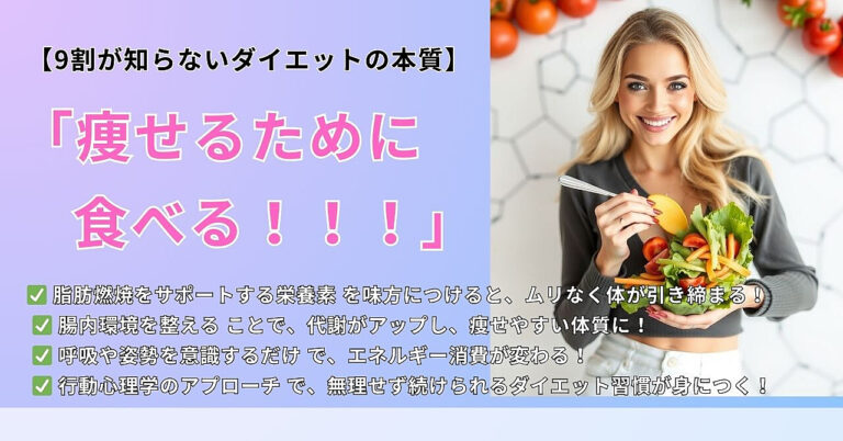 9割が知らないダイエットの本質【痩せるために食べる！】