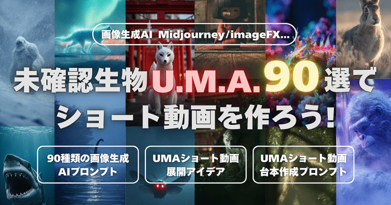 【画像生成AI – Midjourney/imageFX…】未確認生物U.M.A.90選でショート動画を作ろう！