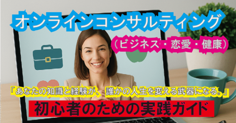 オンラインコンサルティング（ビジネス・恋愛・健康）【副業から本業へシフト可能】中級者向けビジネス
