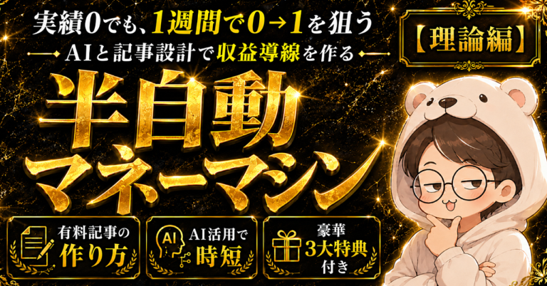 【理論編】1週間で0→1できる半自動マネーマシンを構築する方法